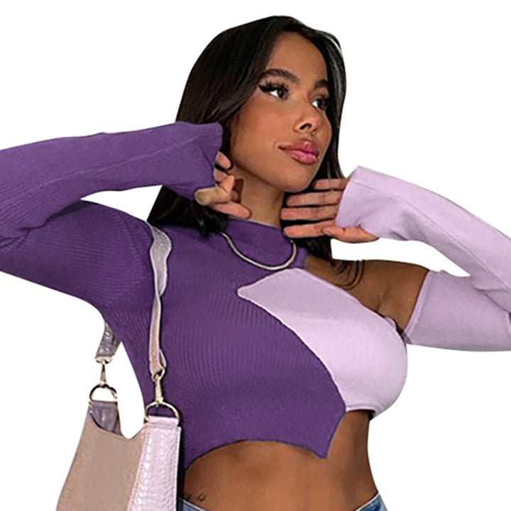 Femme Cut-Out Farveblok Crop Top Stilla