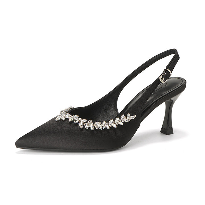 Dame Sling-Pumps med glitrende strass-udsmykning og elegant design Stilla