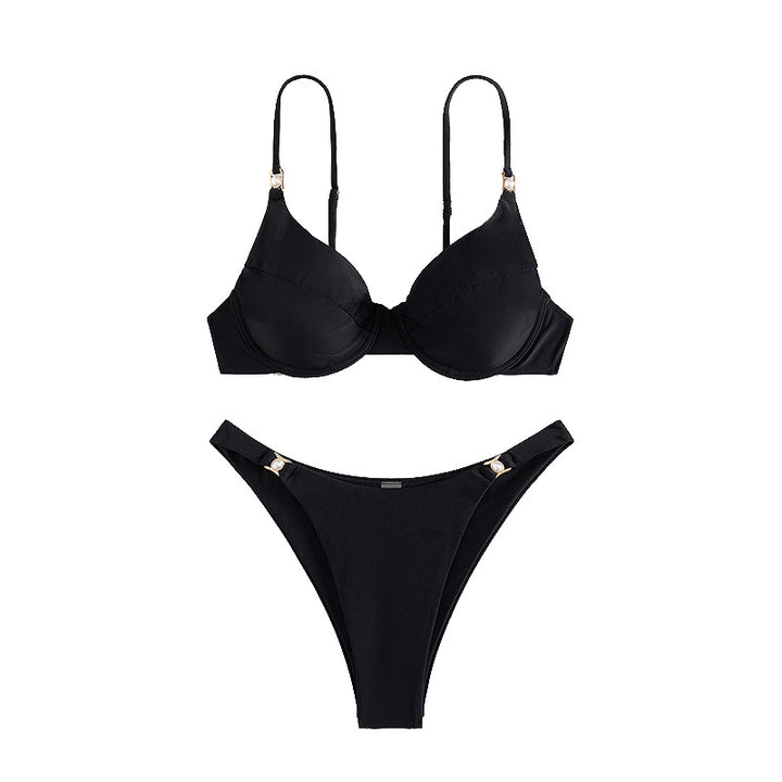 Damer Push-Up bikini med elegante stropdetaljer Skovae