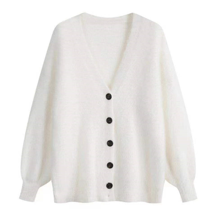 Kvinderne fluffy cardigan med store knapper og bredt snit design Stilla