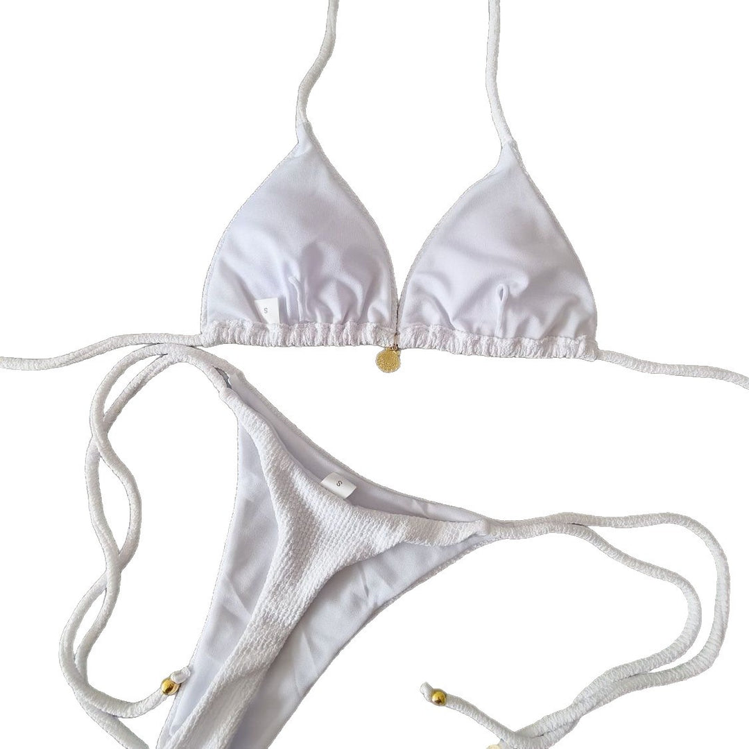 Dame triangel-bikini med raffinerede detaljer Skovae