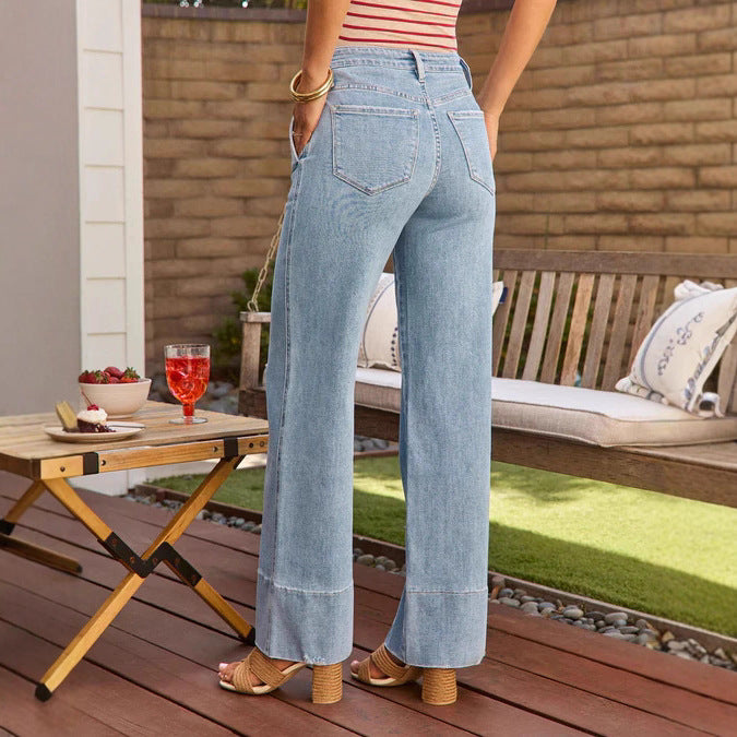 Dame løse jeans med høj talje og afslappet snit Stilla
