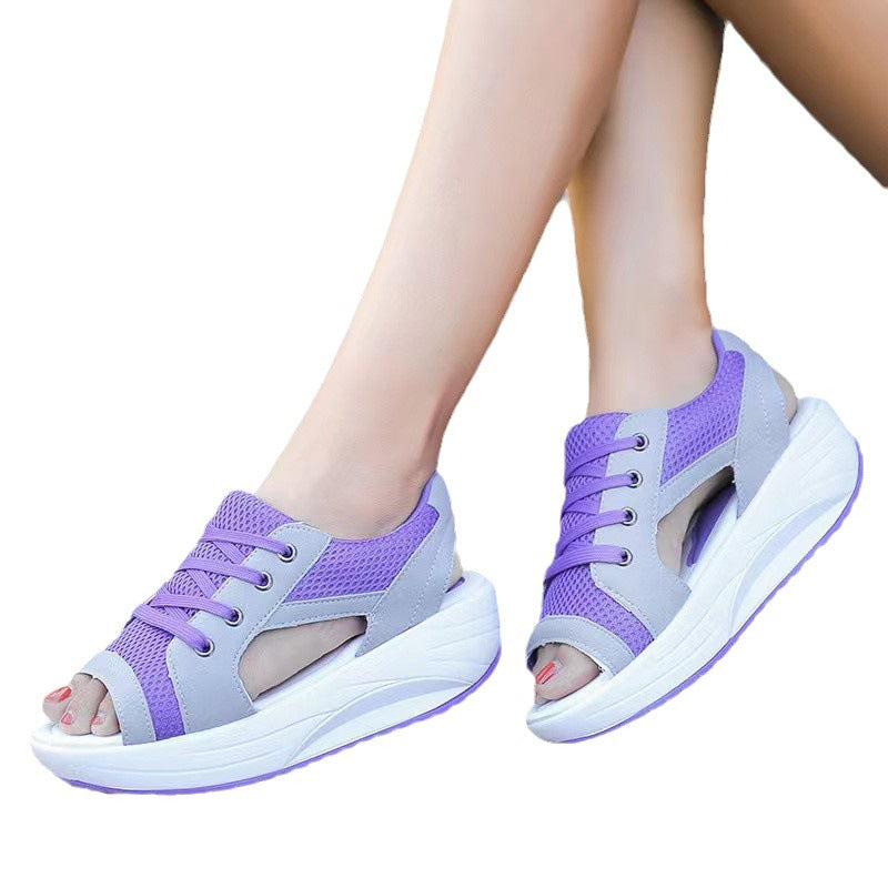 Dame Sporty Sandaler med åndbart netoverdel og fleksibel plateau Stilla