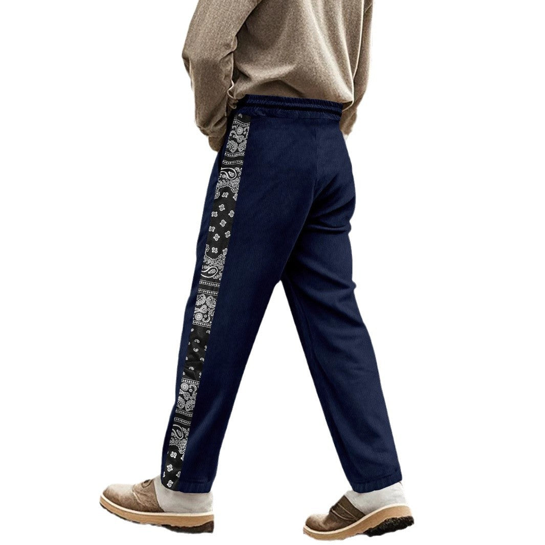 Herrer stilfulde joggingbukser med sideløst grafikdesign og elastisk talje Stilla