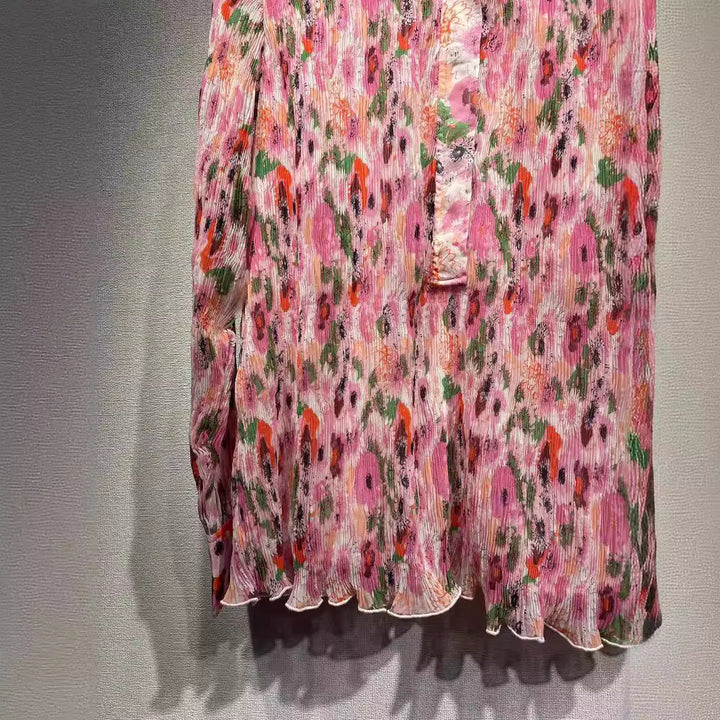 Damebluse med løs pasform og blomsterdesign Stilla