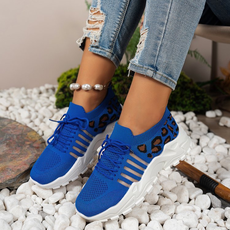 Dame Sporty Sneakers med fashionable dyremønster og åndbart overdel Stilla