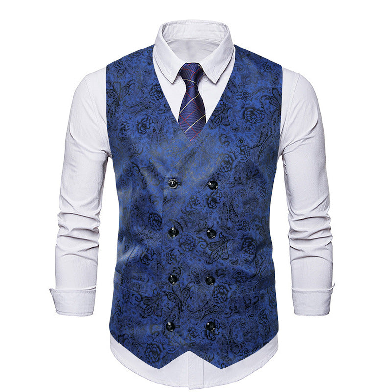 Herrer elegante blomsterprintvest Stilla