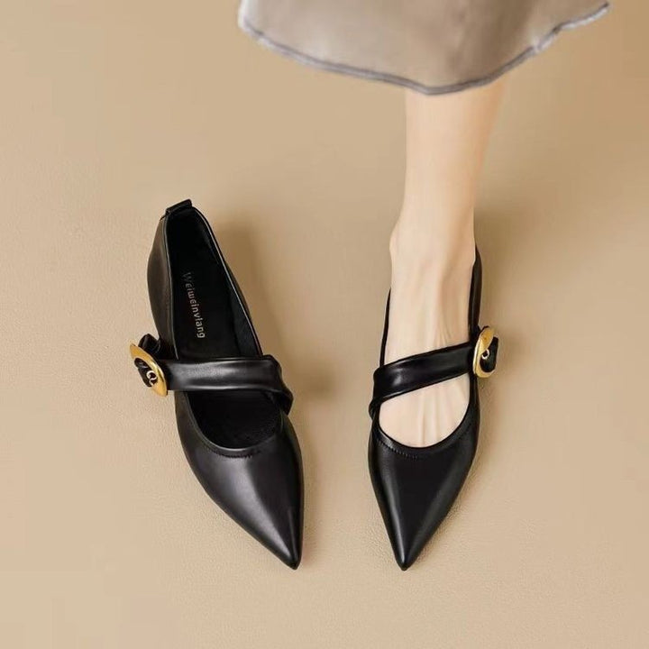 Dame elegante Slingback-pumps med dekorativt spænde-detalje Stilla