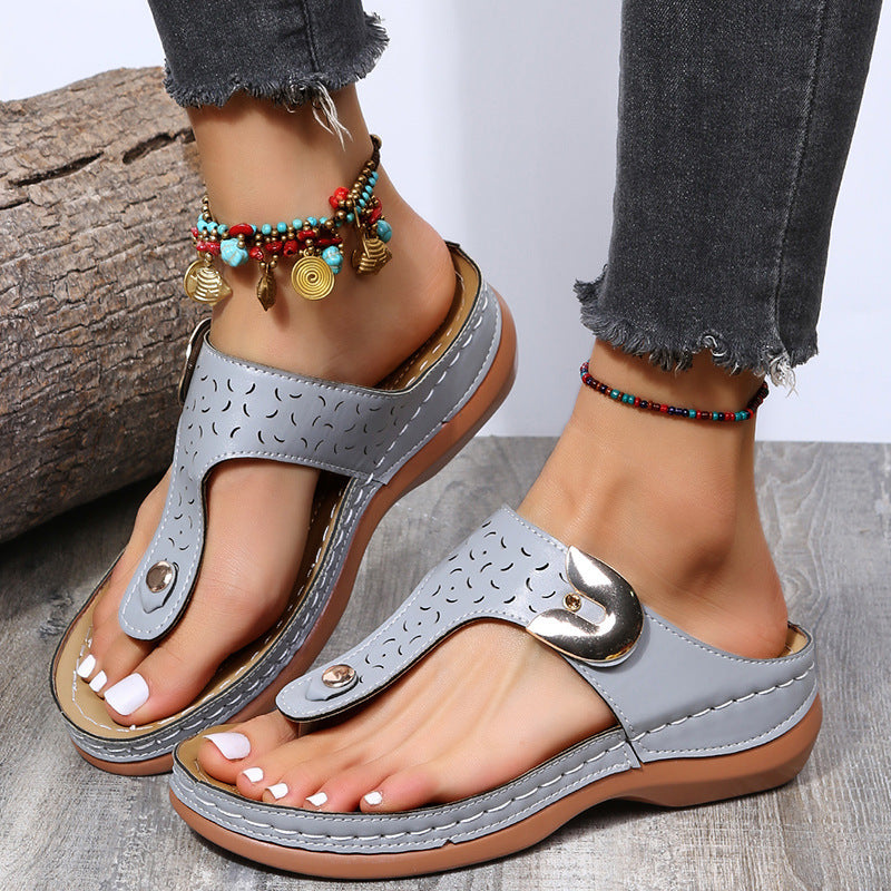 Dame Zehentrenner-sandaler med modetoverflade og ergonomisk sål Stilla