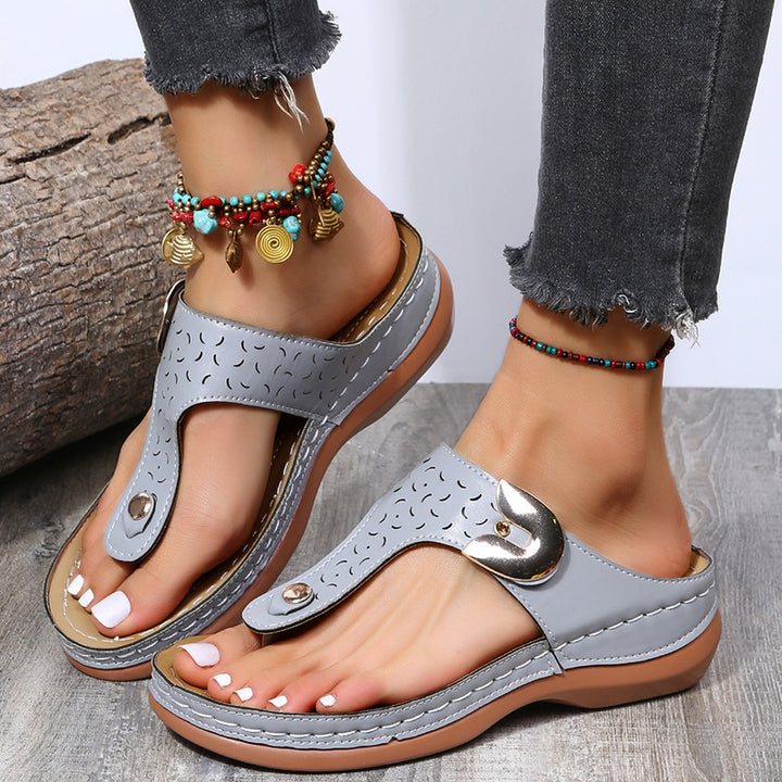 Dame Zehentrenner-sandaler med modetoverflade og ergonomisk sål Stilla