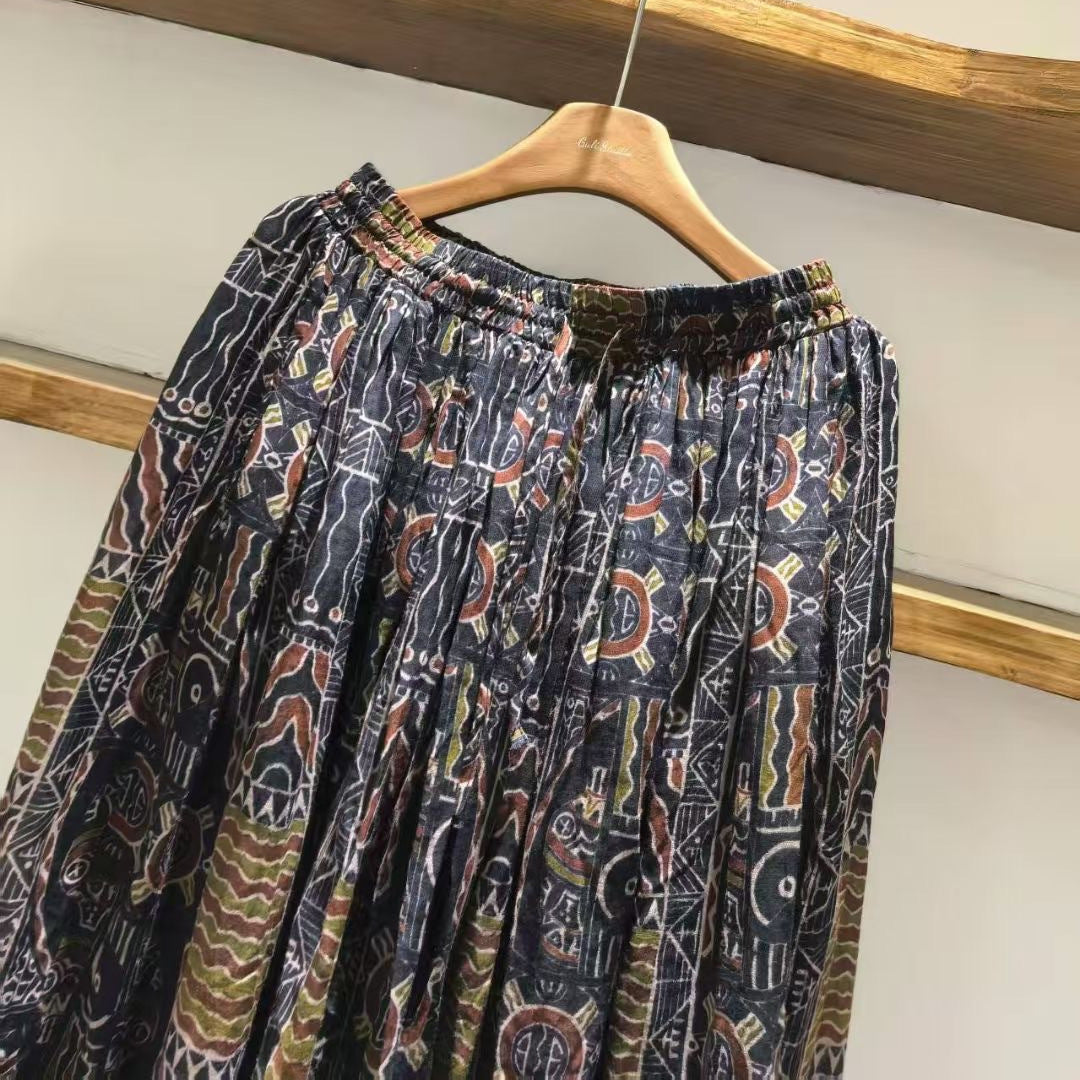 Femme Bohemian Trykt Maxi Nederdel Stilla