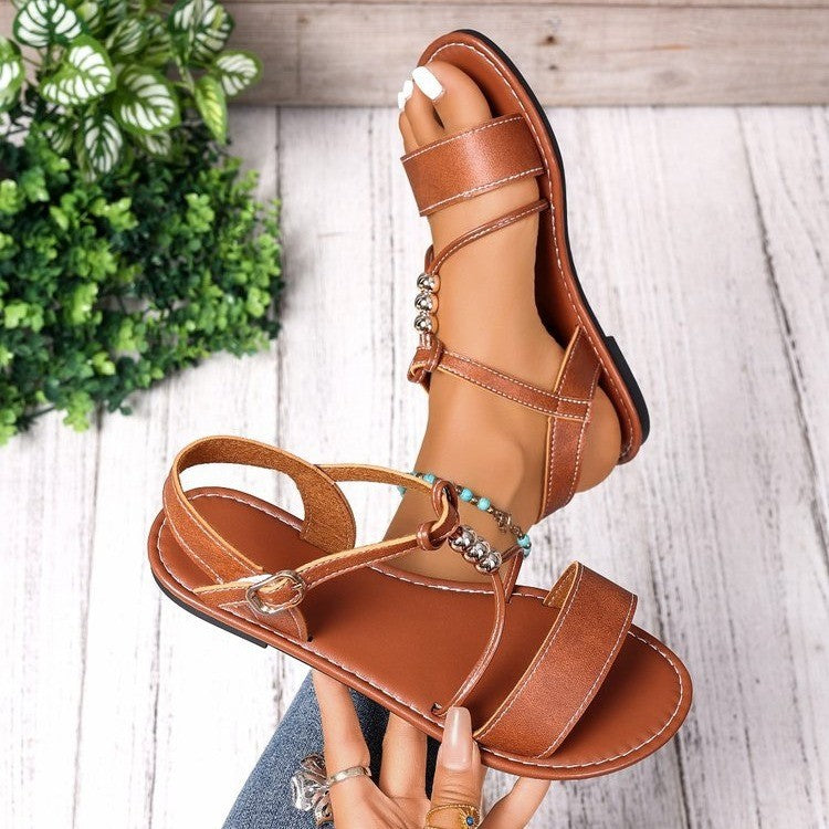 Dame Mode Remsandaler med elegant dekoration Stilla