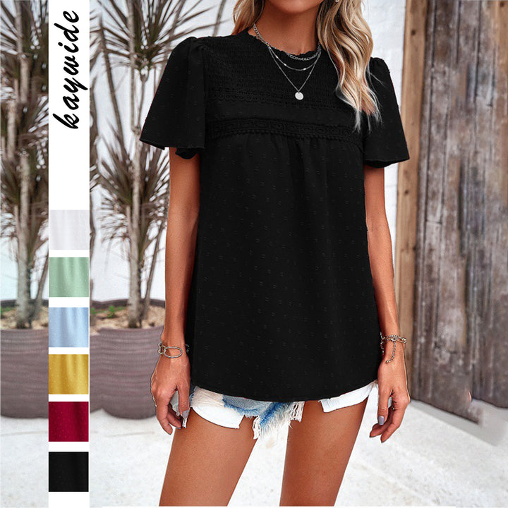 Damebluse med fine broderidetaljer og afslappet snit Stilla