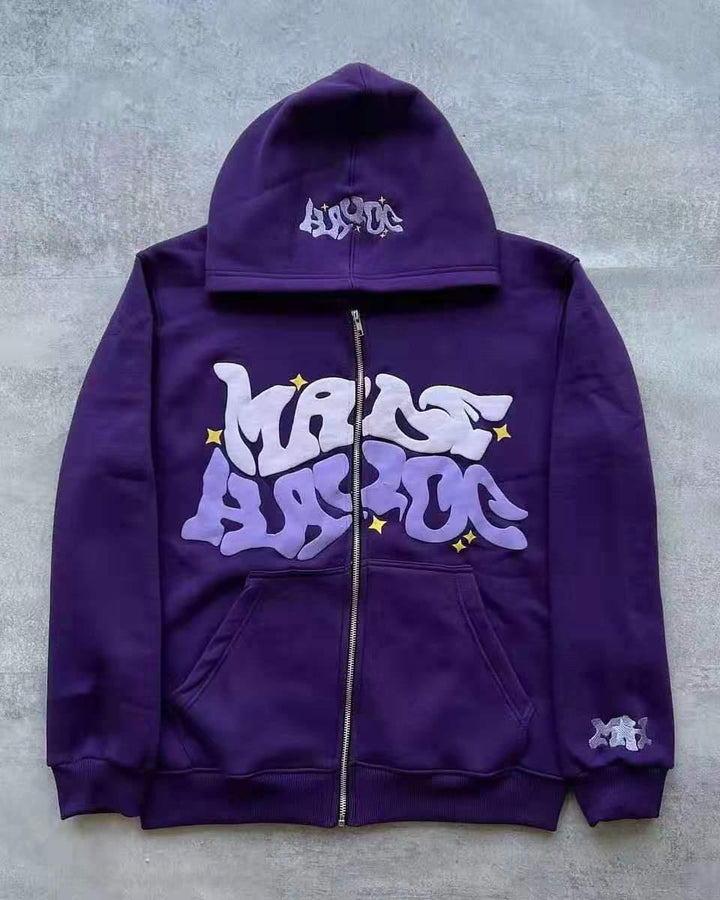 Kvindernes sporty hoodie jakke i urban graffiti stil Skovae