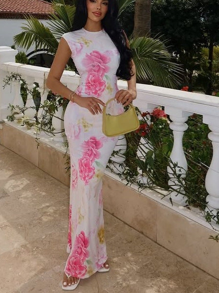 Femme Floral Maxi Kjole Stilla