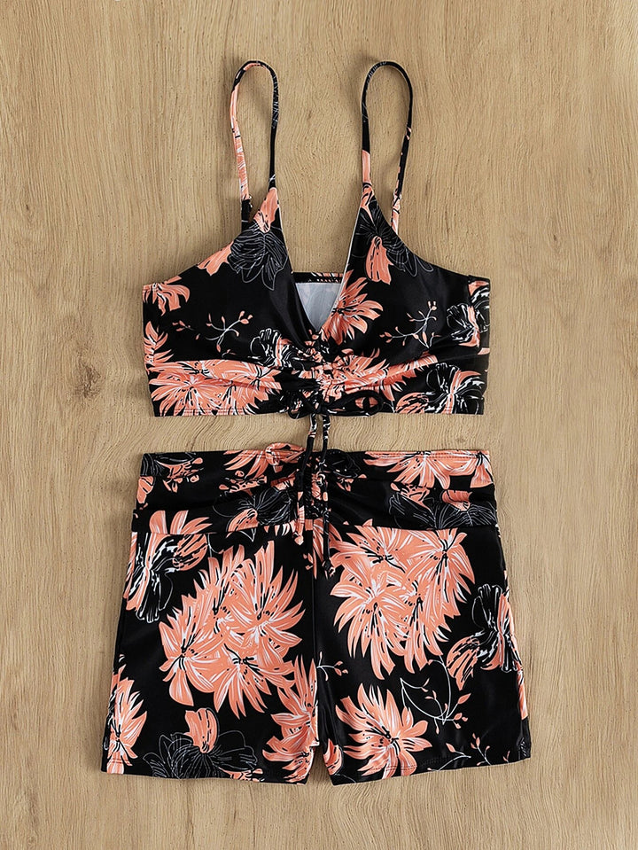Dame Sporty Bandeau bikini sæt med justerbare stropper og flæsedesign Stilla
