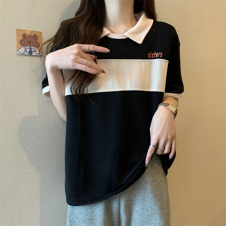 Femme Casual Polo T-shirt med stribet design Stilla