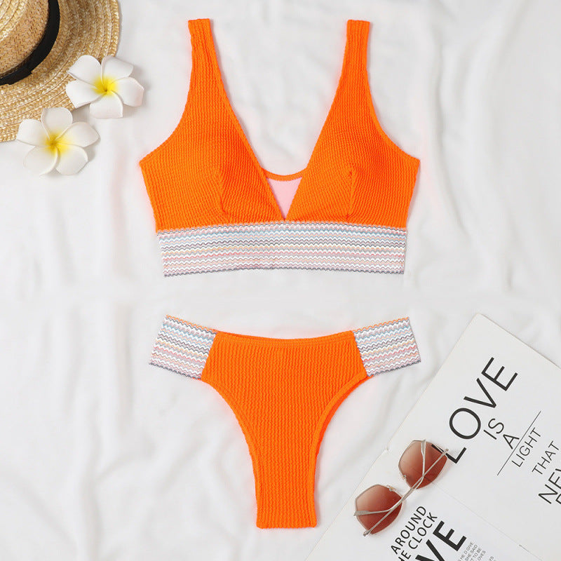 Dame bikini sæt med raffineret bølgedesign og sporty design Stilla