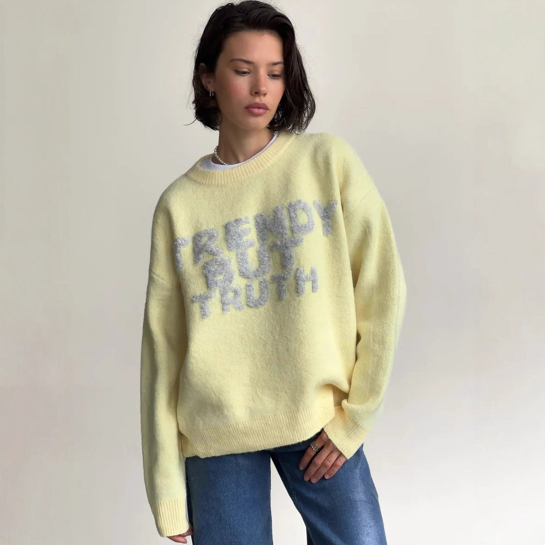 Kvindernes moderne sweater med iøjnefaldende bogstaver Stilla