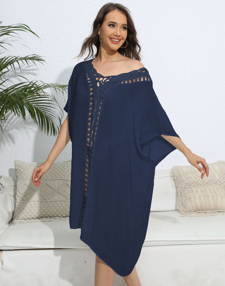 Dame Gitterdetalje Strand Kaftan Stilla