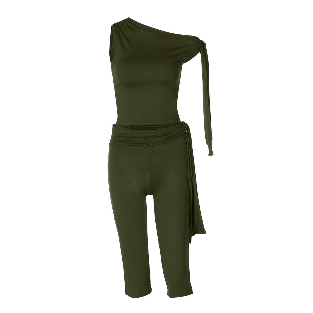 Dame Ensidig Jumpsuit med eksklusive Draperinger Skovae
