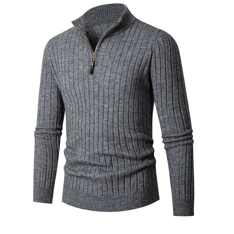 Herrer Ribstrik Zip-Up Pullover Sweater Stilla