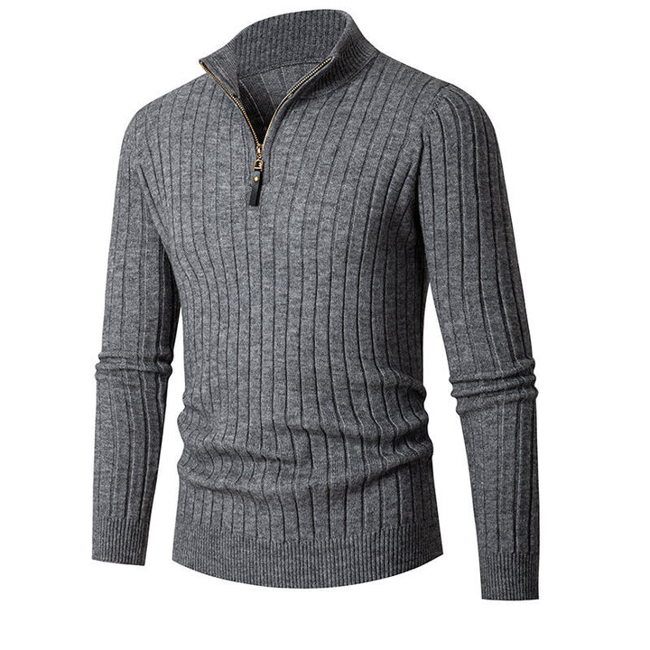 Herrer Ribstrik Zip-Up Pullover Sweater Stilla