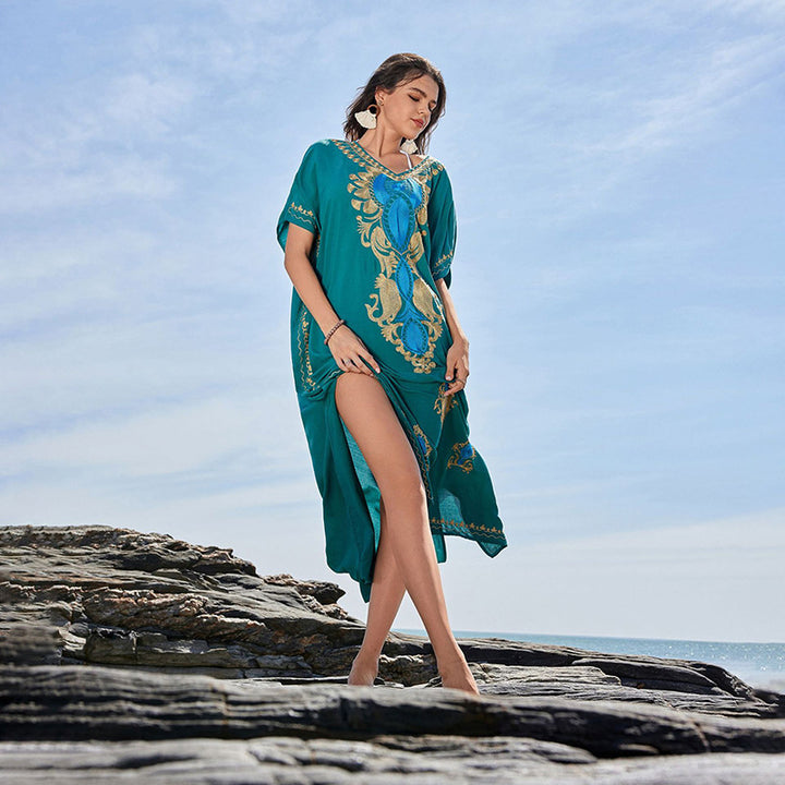 Dame Strandkaftan med detaljeret broderi Stilla