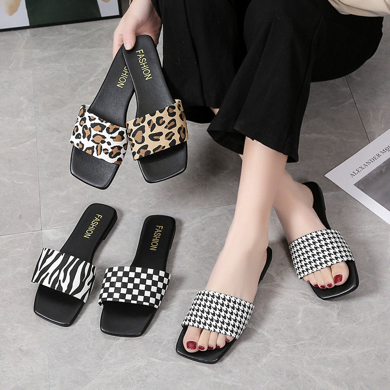 Dame Slide-sandaler med elegant leopardmønster og komfortabelt fodbed Stilla