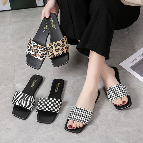 Dame Slide-sandaler med elegant leopardmønster og komfortabelt fodbed Stilla