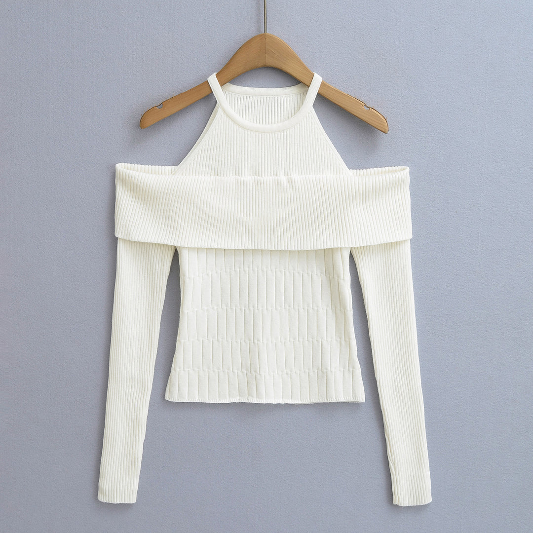 Dame off-shoulder strikoverdel med raffineret design og elegant snit Stilla