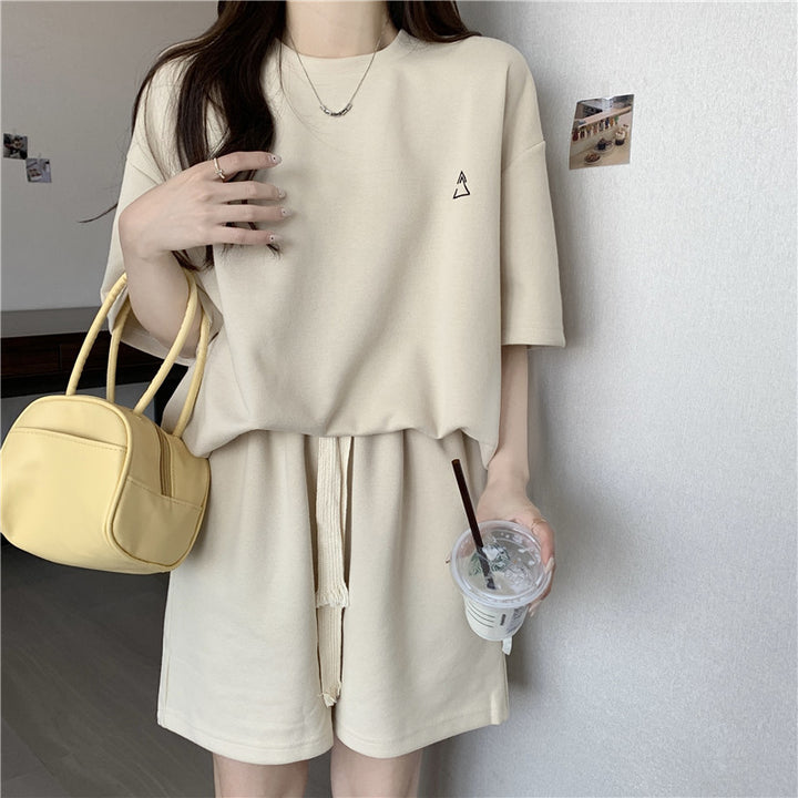 Femme Casual Oversized T-Shirt Kjole med Bælte-Detalje Stilla