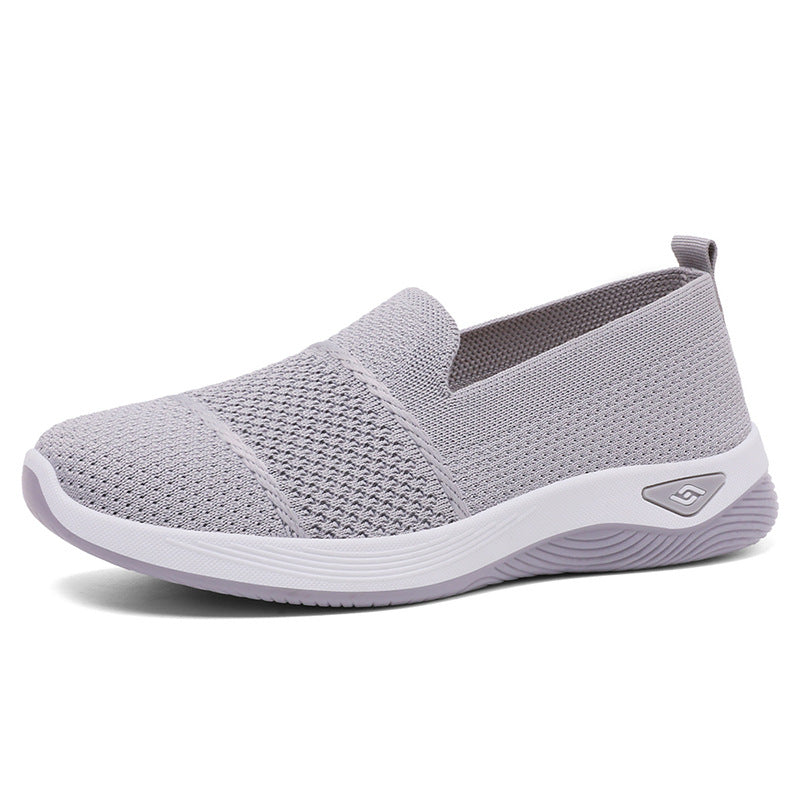 Dame Komfortable Slip-On Sneakers med åndbar strikkeflade og skridsikker sål Stilla