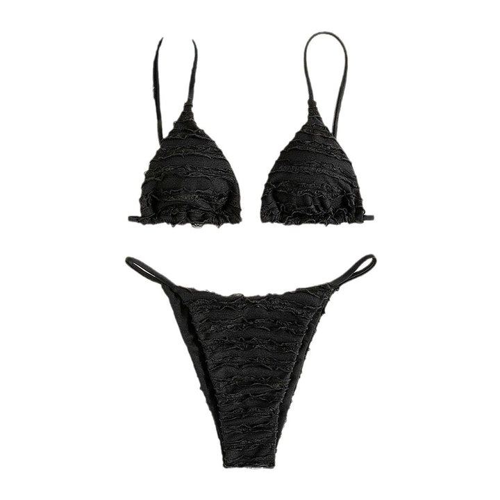 Dame Triangel-Bikini med voluminøst flæse-design Skovae