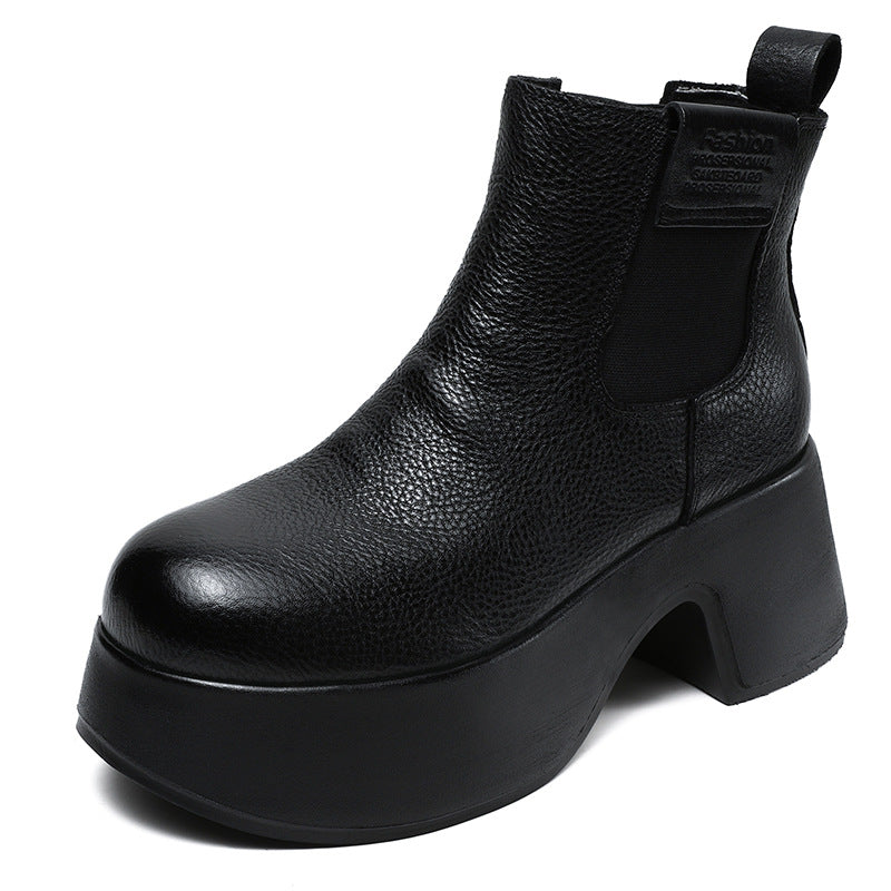 Dame Chunky Heel Ankel Støvler med elastiske Sideskiver Stilla