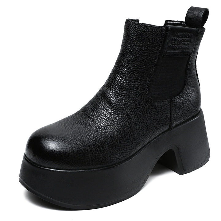Dame Chunky Heel Ankel Støvler med elastiske Sideskiver Stilla