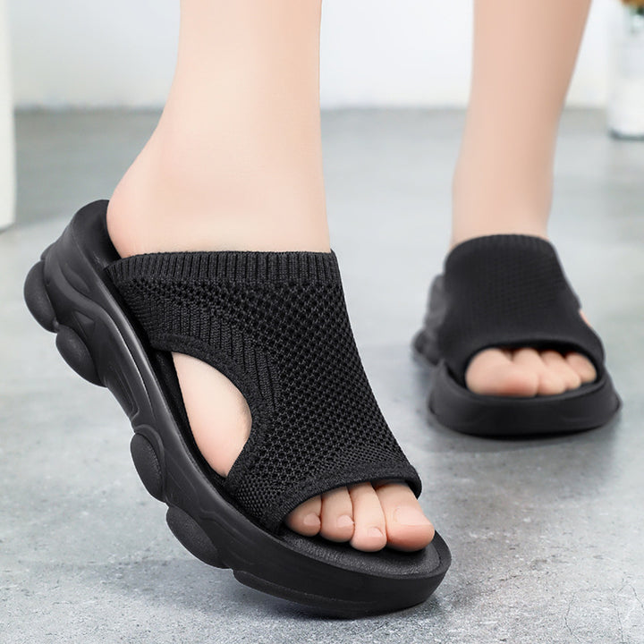 Femme Open-Toe Strik-Sandaler med polstret sål Stilla