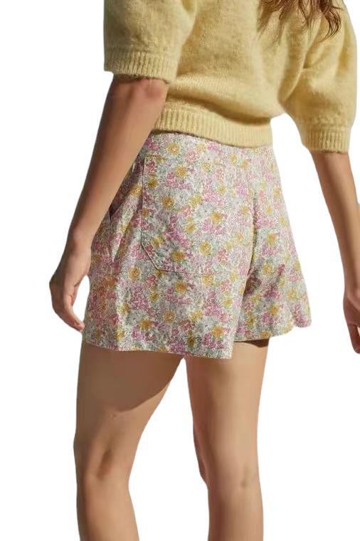 Dame shorts med blomstertryk og elastisk taljehøjde Stilla