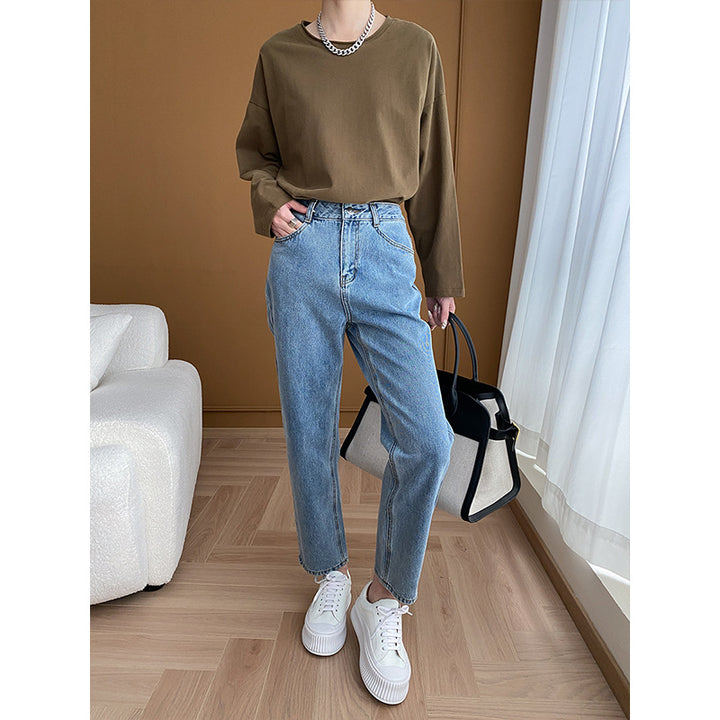 Kvindernes højtaljede jeans med cropped pasform Stilla