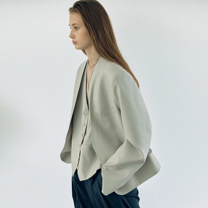 Dame Elegant Oversized Blazer-Sæt med stilfuld snit og moderne detaljer Stilla