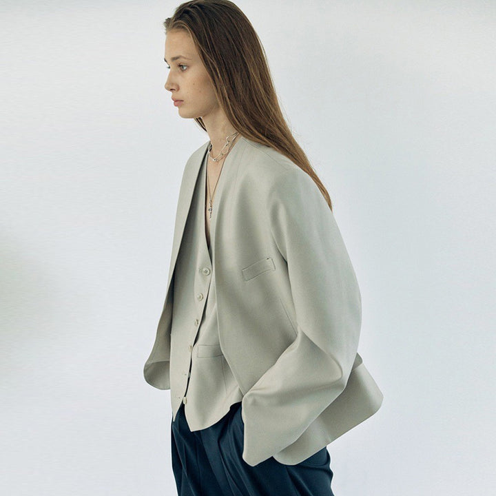 Dame Elegant Oversized Blazer-Sæt med stilfuld snit og moderne detaljer Stilla