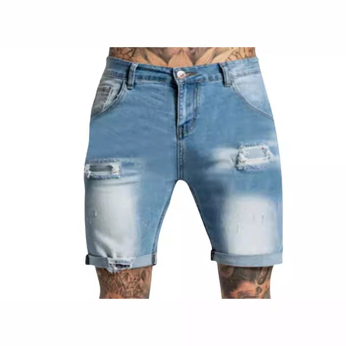 Herrer Destroyed Jeansshorts Skovae