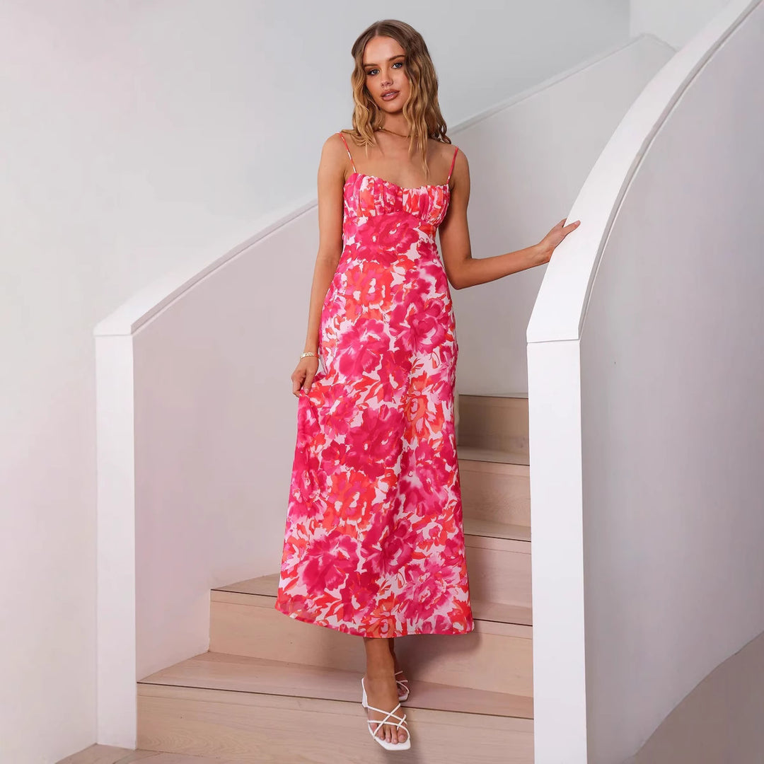 Dame Floral Print Maxikjole Stilla