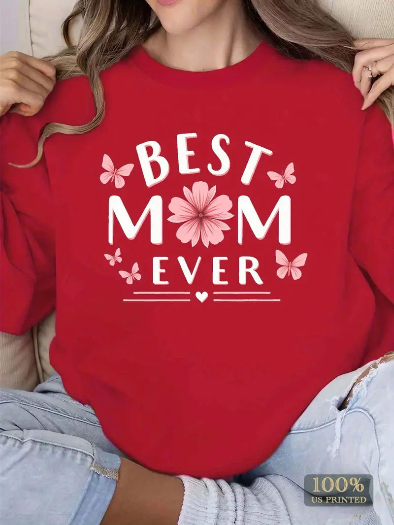 Kvinders sweatshirt med legende yndlingsudsagn og blomsterdesign Stilla