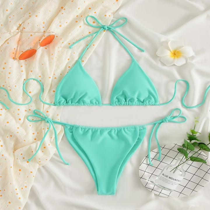 Dame triangel-bikini med justerbare remme Skovae