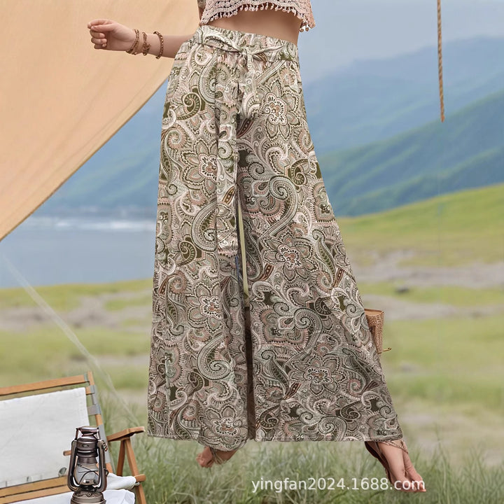 Dame Boho Paisley Tryk Bred Bukser Stilla