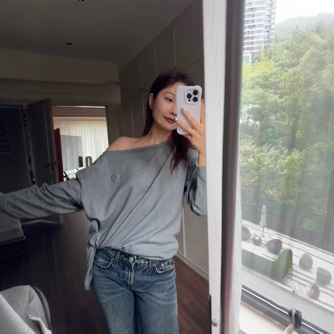 Dame Off-Shoulder Top med Knoten Detalje Stilla