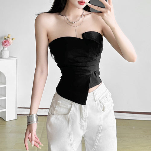 Dame Bustier top med trendy indpakningsdesign Stilla