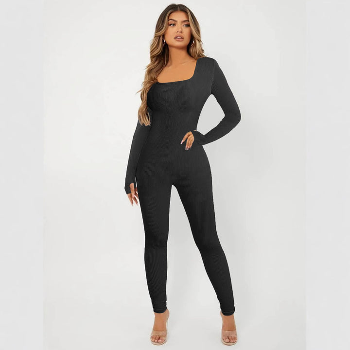 Dame jumpsuit med lange ærmer og struktureret design Stilla