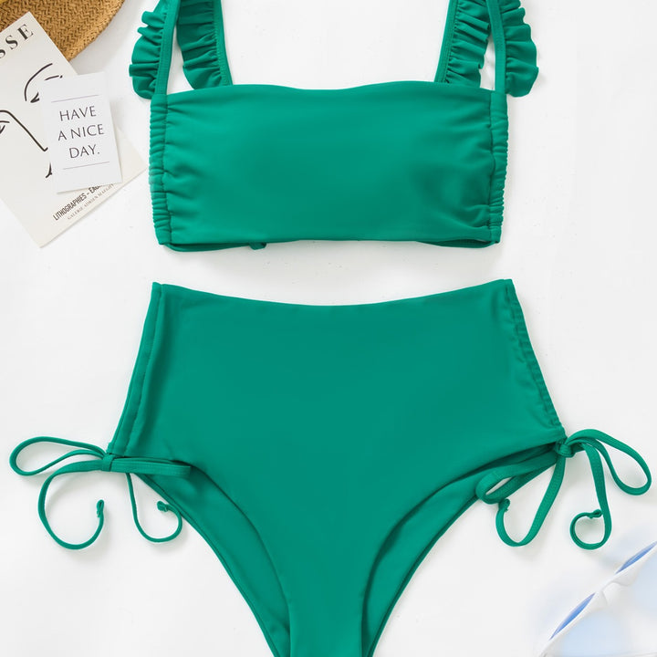 Dame bandeau bikini med legende volanger Skovae